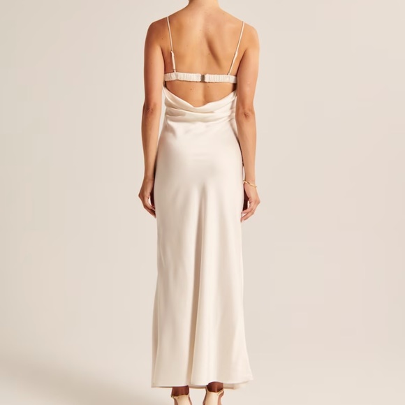 Abercrombie Satin Cowl Back Slip Midi Dress - Picture 6 of 10